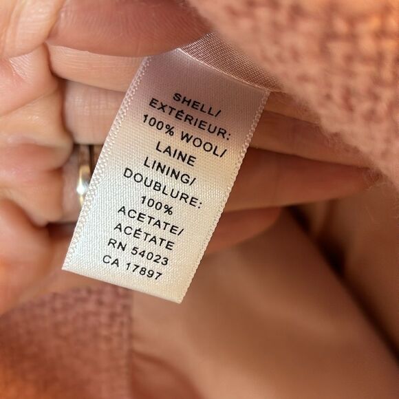 Banana Republic 100% Wool Pink Knee Length Lined Coat in Womens Size XS - Picture 6 of 7